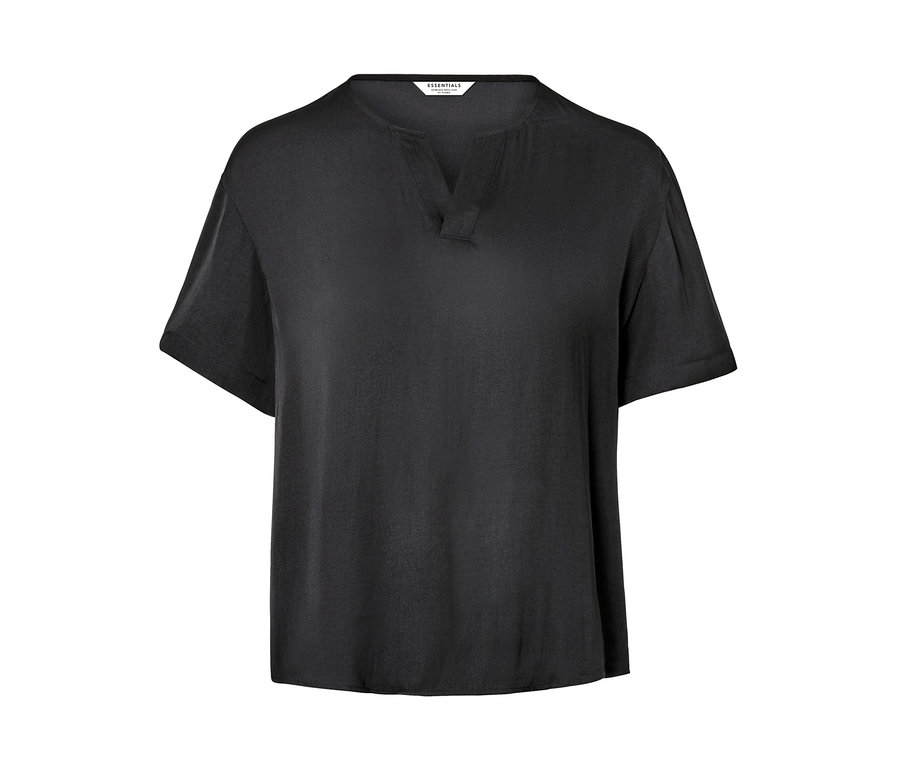 Černá saténová tuniková halenka.