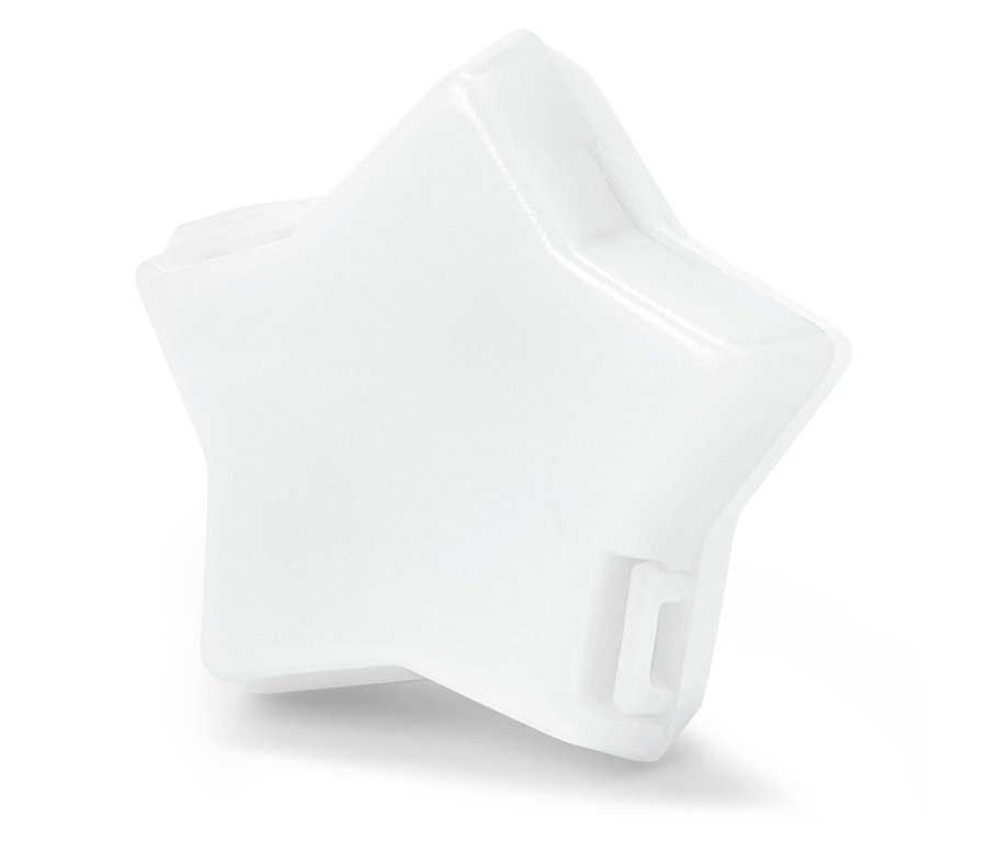 Bílá nádoba ve tvaru hvězdy.