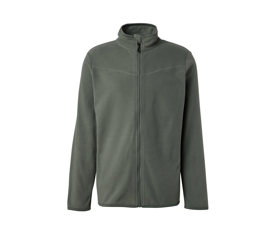 Khaki fleecová bunda se zipem.