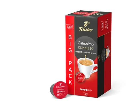 Balení Cafissimo Espresso elegant s 30 kapslemi.