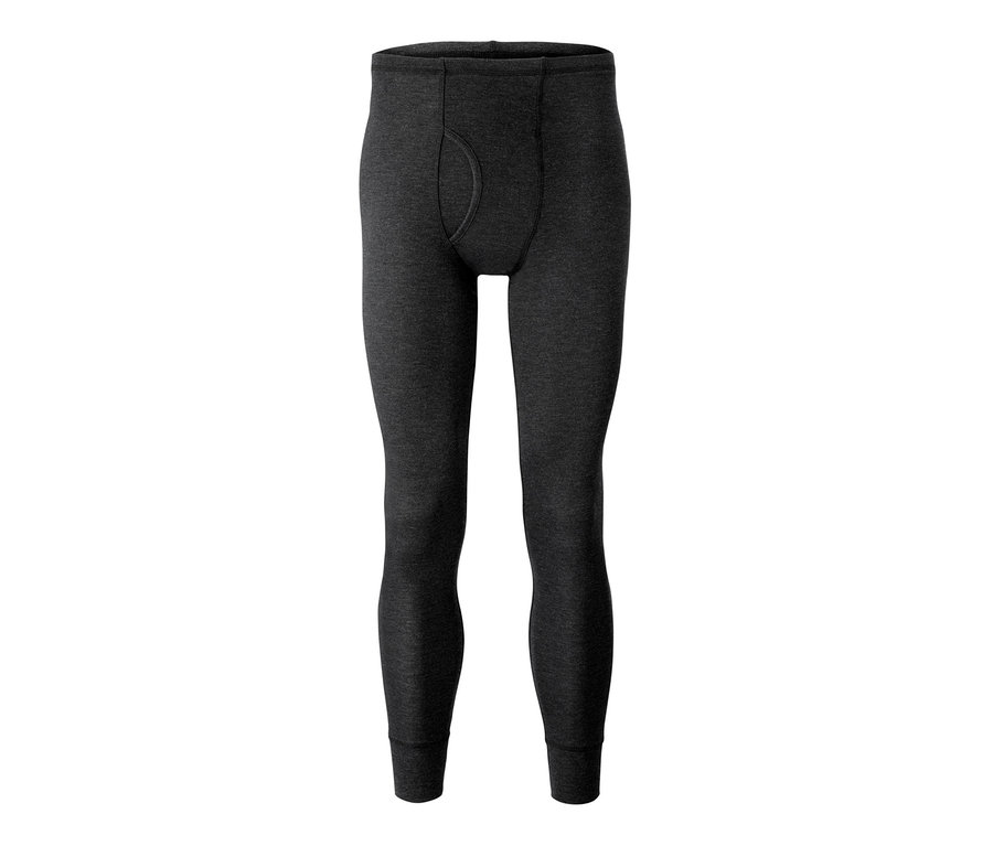 Detailní záběr na šedé sportovní funkční prádlo.
