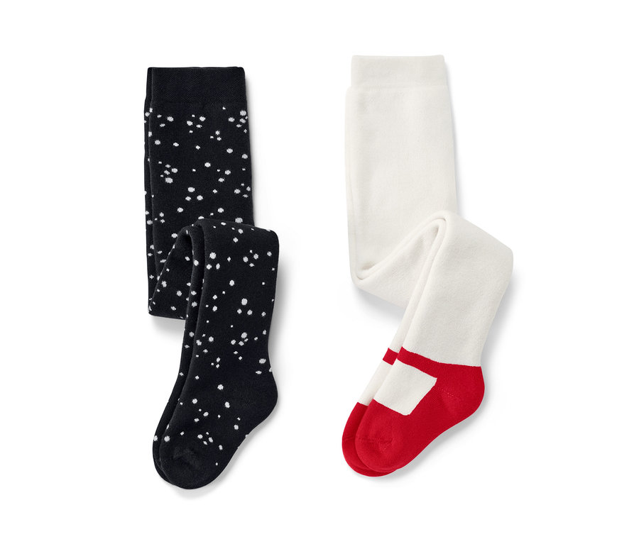 Dvoje dětské a kojenecké termo punčocháče s balerínou.