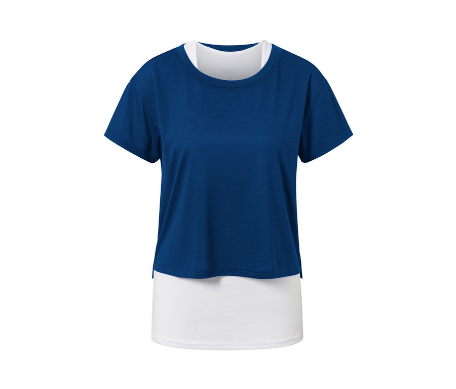 Modré sportovní tričko s krátkým rukávem 2 v 1.