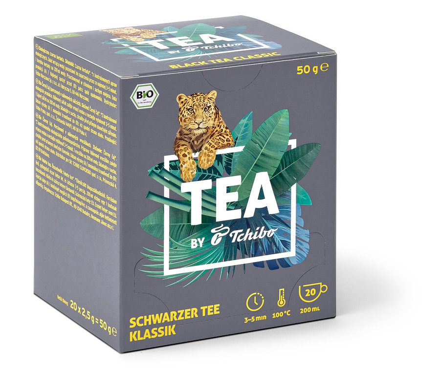 Balení BIO TEA by Tchibo Klassik 8 × 20 × 2,5 g.