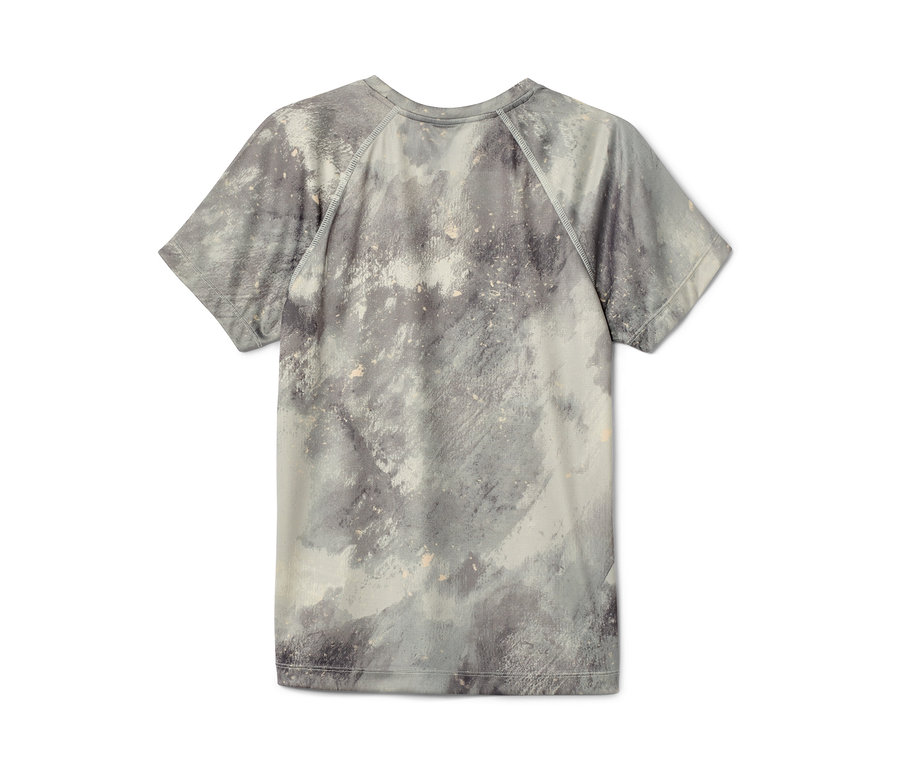 Zadní strana dětského sportovního trička, 2 ks, zelené s celoplošným potiskem.