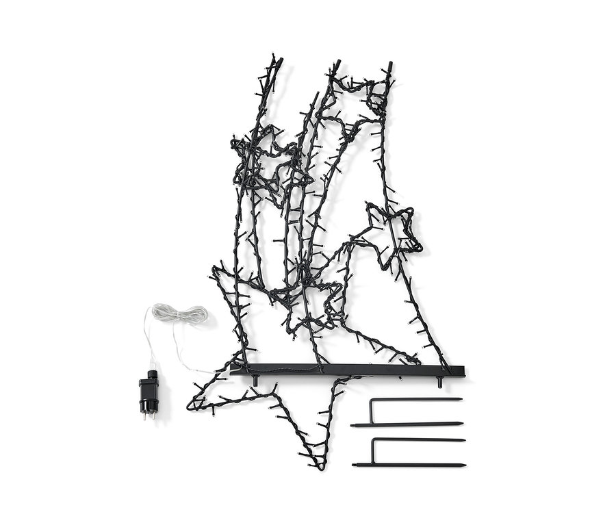 Dvě LED padající hvězdy na bílém pozadí.