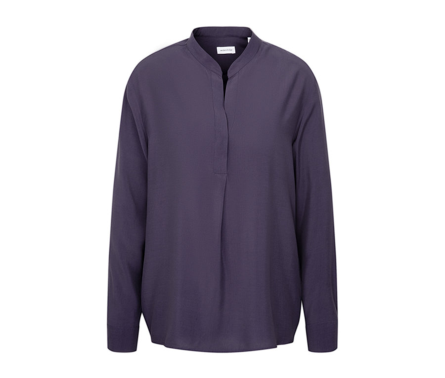 Fialová tunika Seidensticker z viskózy s dlouhými rukávy.