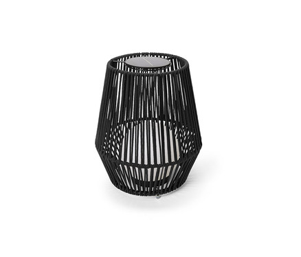 Solární lucerna s textilním výpletem, malá