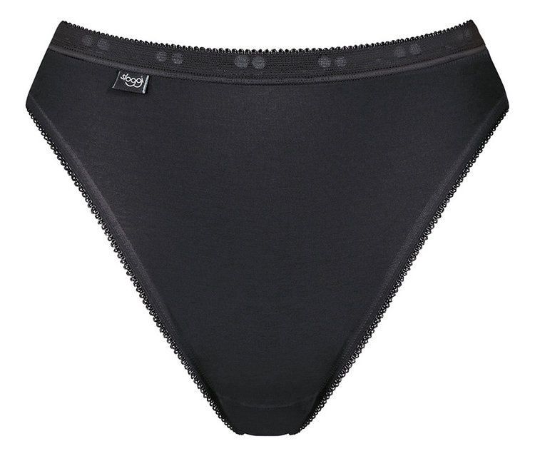 Černé kalhotky s krajkovým lemem.