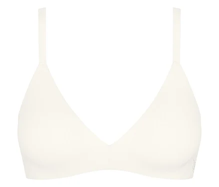 Bílá push-up podprsenka sloggi ZERO Feel Pure THE UP s ramínky a výstřihem do V.