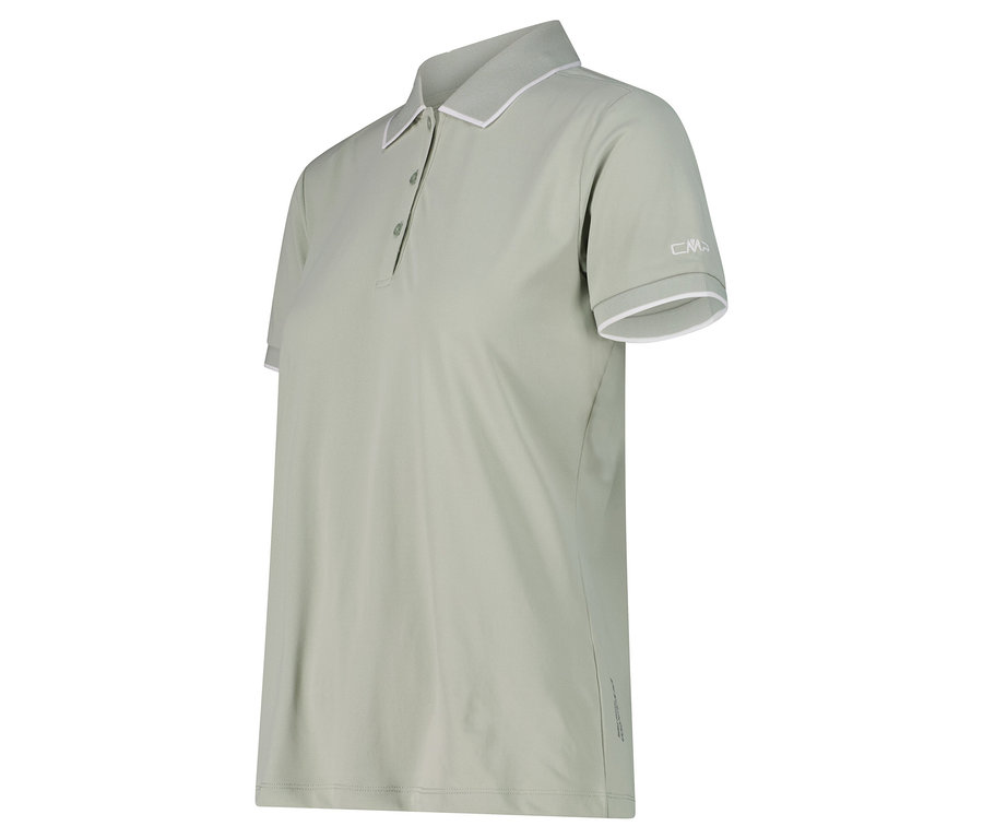 Světle zelená polokošile s bílými akcenty na límci a rukávech.