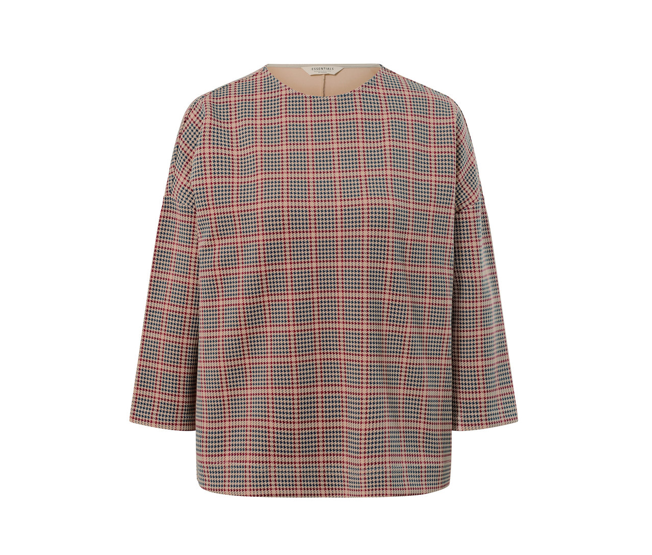 Mikina s 3/4 rukávem se vzorem kohoutí stopy.