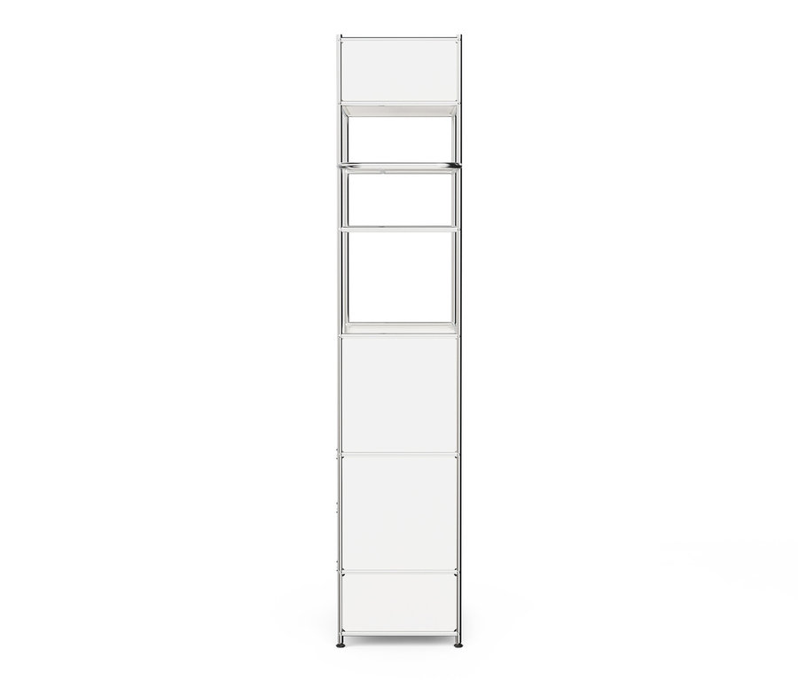 Vysoká kovová šatní skříň »CN3« s šatní tyčí a 3 zásuvkami.