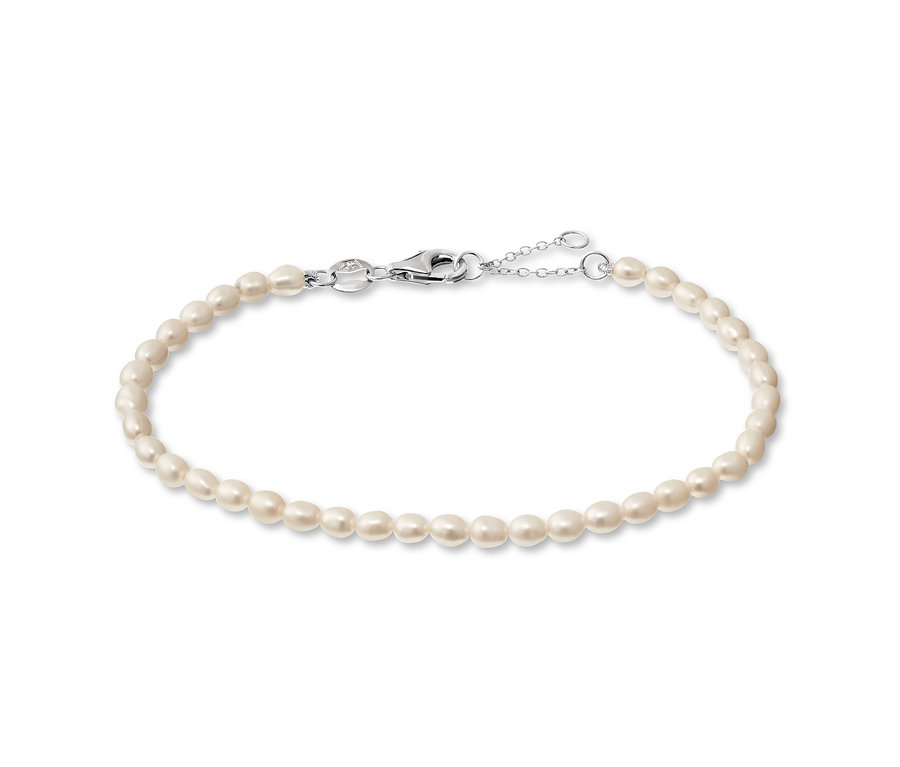 Stříbrný náramek 925, Tiny Pearls s drobnými bílými perlami.