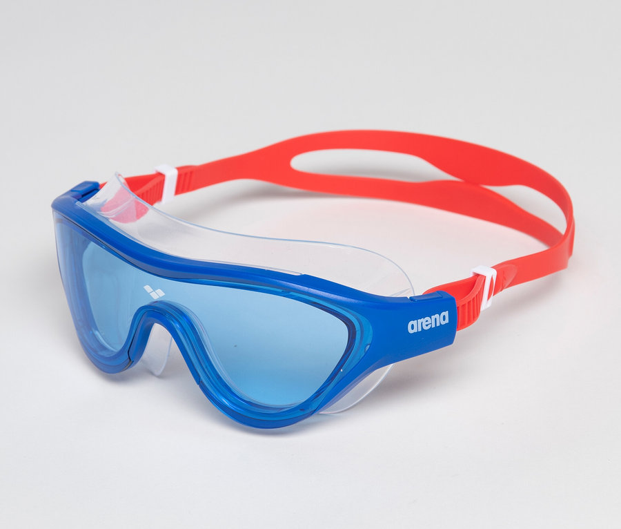 Modré dětské plavecké brýle arena Junior The One Mask na bílém pozadí.