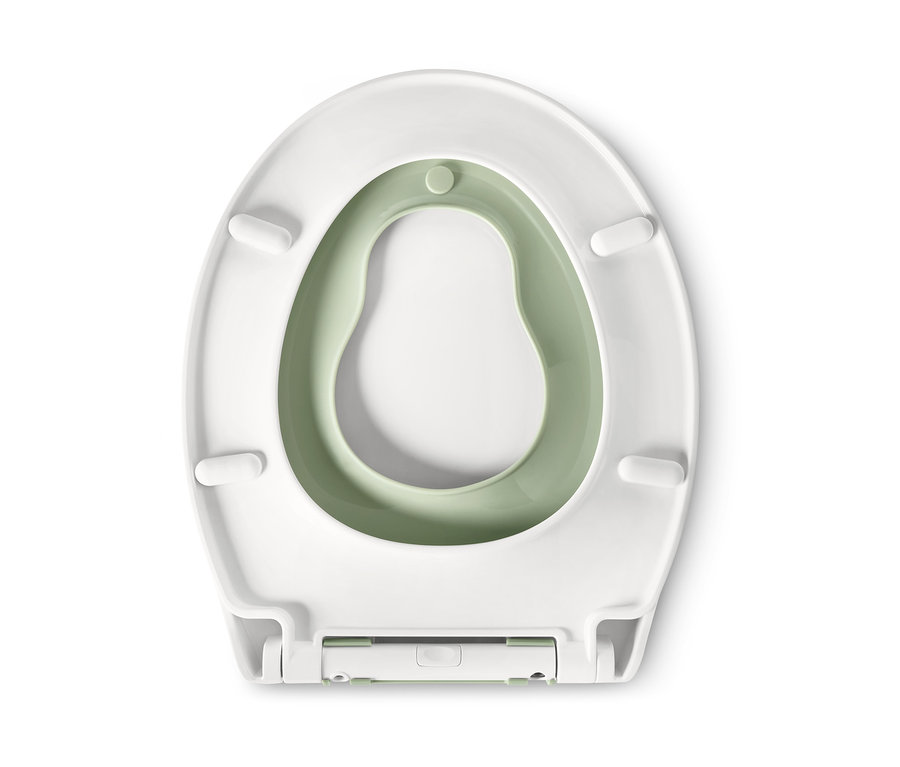 Bílé WC sedátko Family s automatickým zavíráním.