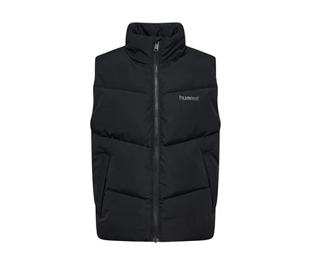 Černá vesta hummel® »HMLJR Puffer Vest« s vysokým límcem a zipem.