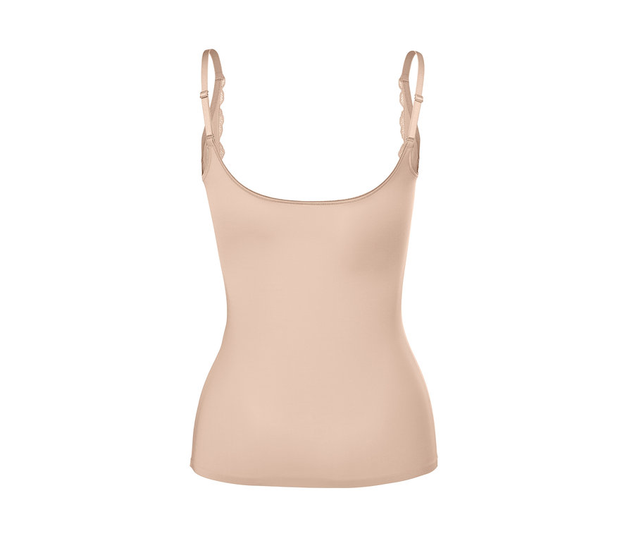 Stahovací košilka v tělové barvě.