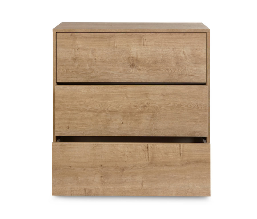 Regálový modul Flemming s dubovým dekorem, cca 75 x 75 cm, se 3 zásuvkami.