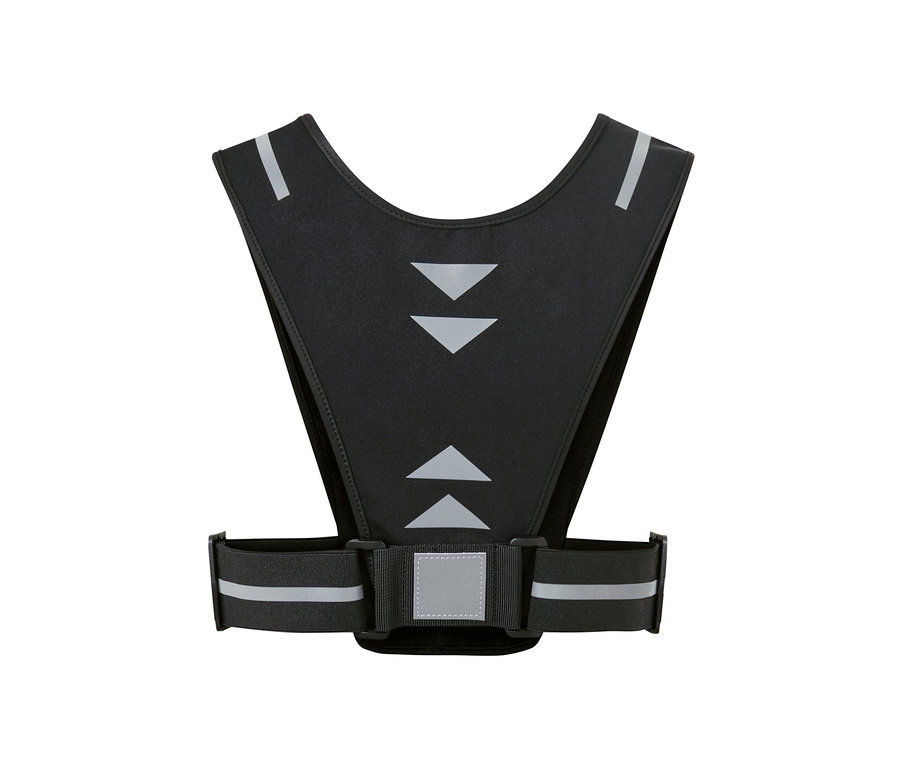 Černá běžecká vesta na smartphone s reflexními prvky.