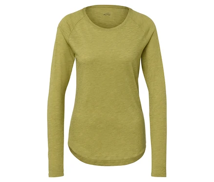 Žluté funkční outdoorové triko s dlouhým rukávem.