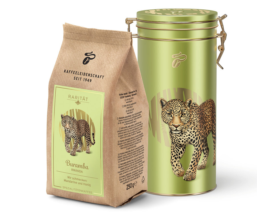 Raritní káva »Buramba Rwanda« včetně dózy na kávu