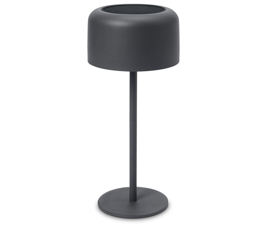 Šedý stojan na rostliny na bílém pozadí.