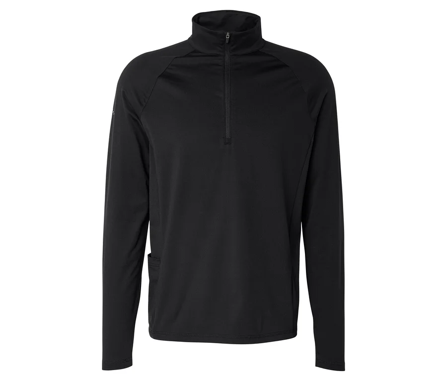 Černé sportovní termotriko »Half Zip« se stojáčkem a malou boční kapsou.