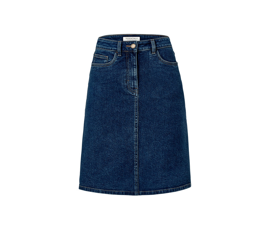 Modrá džínová sukně.