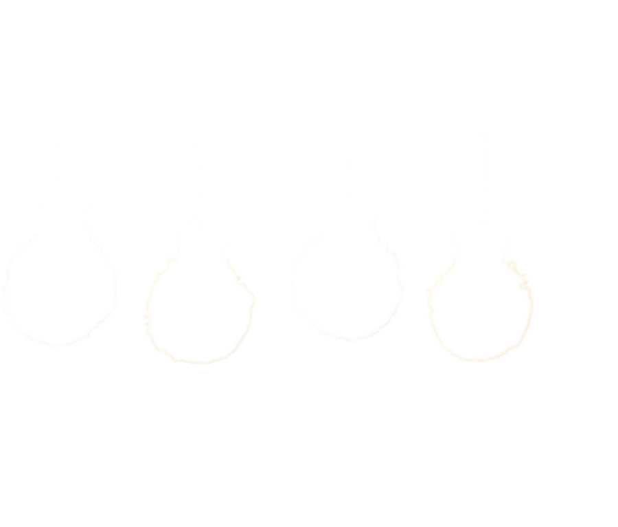 Čtyři velikonoční střapce z kutilské sady.