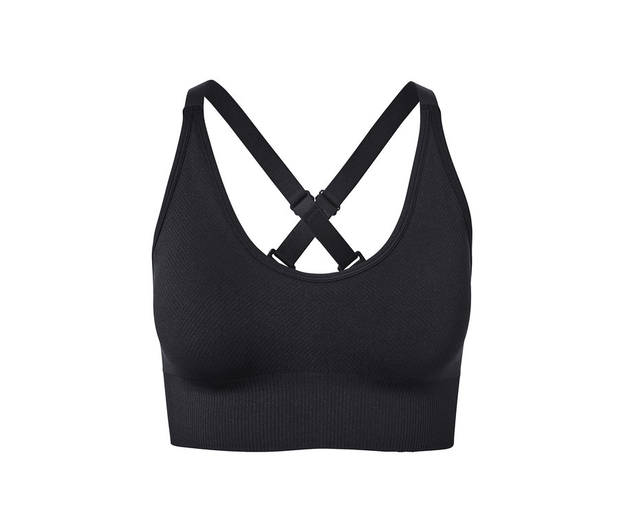 Černá bezešvá sportovní podprsenka.