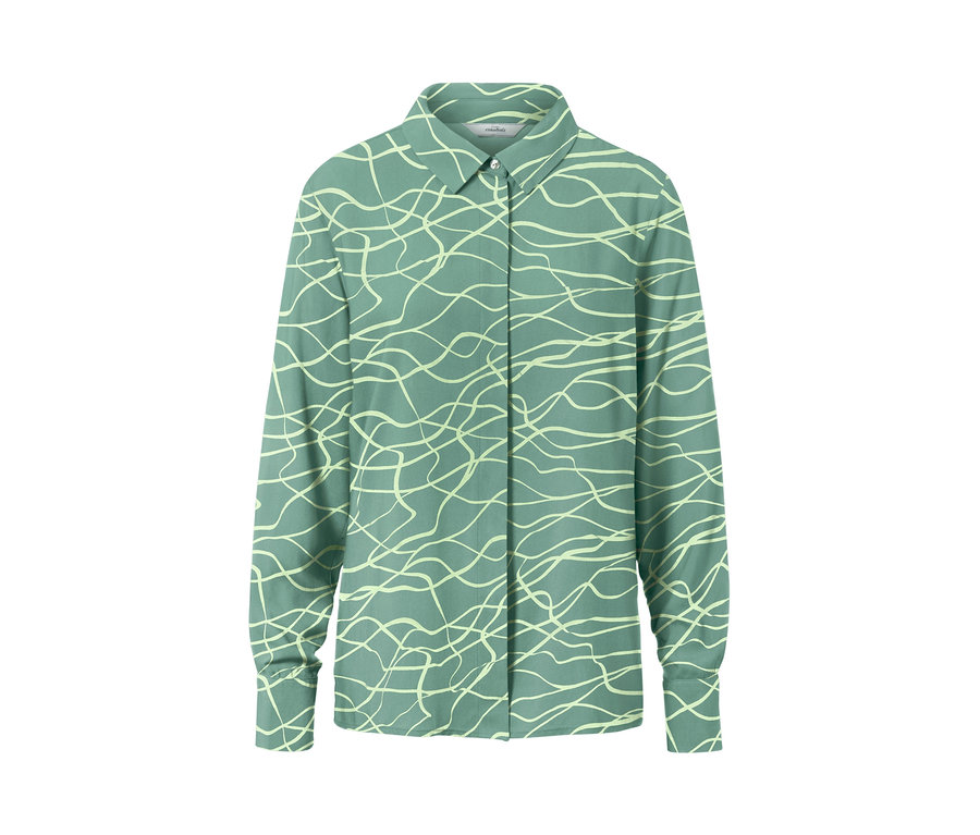 Zelená halenka s potiskem.