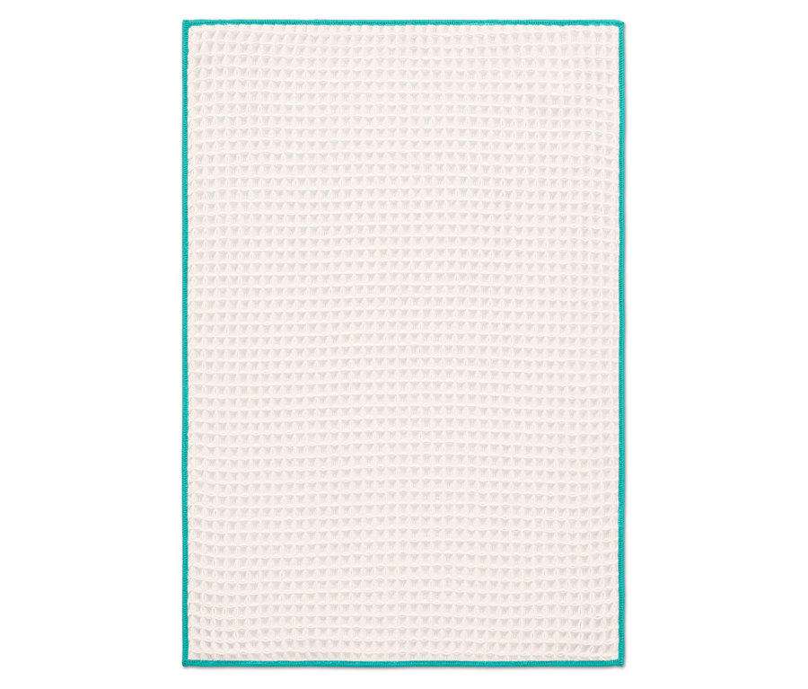 Extra velká sušicí utěrka s oranžovým lemem.