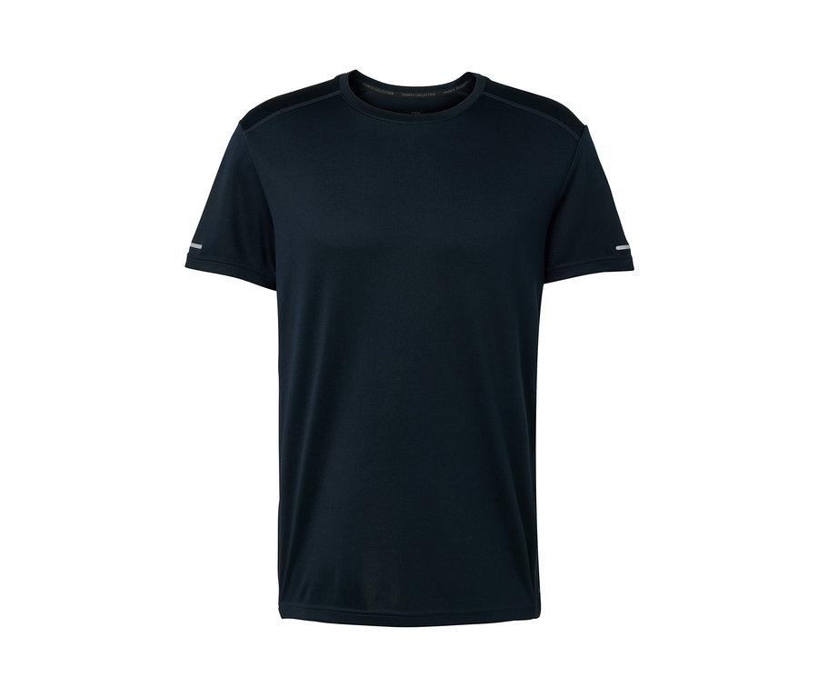 Tmavě modré funkční tričko.