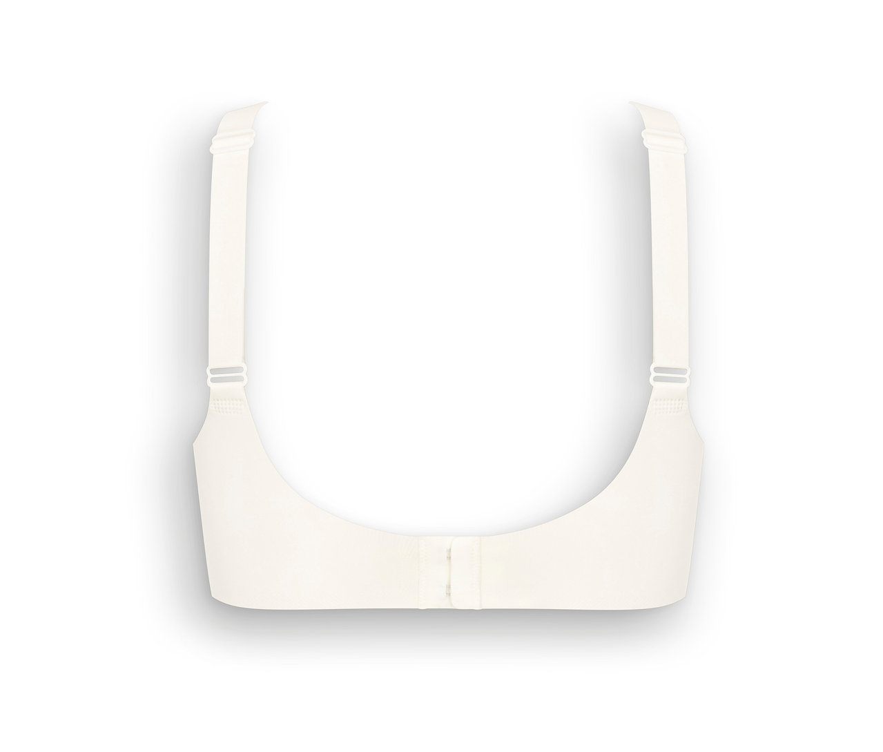 Detail měkké podprsenky sloggi ZERO Feel 2.0 Soft Bra v hedvábně bílé barvě, foceno zezadu.