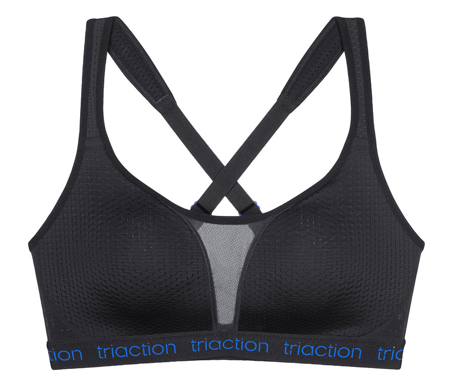 Černá sportovní podprsenka TRIUMPH Triaction Energy Lite P EX se zkříženými ramínky.