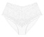 Bílé kalhotky Triumph Amourette Maxi s širokou krajkou a květinovým vzorem.
