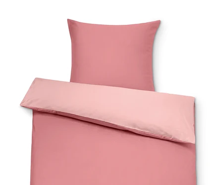 Růžové bavlněné povlečení s vláknem Tencel™ standardní velikosti a nadměrné velikosti.