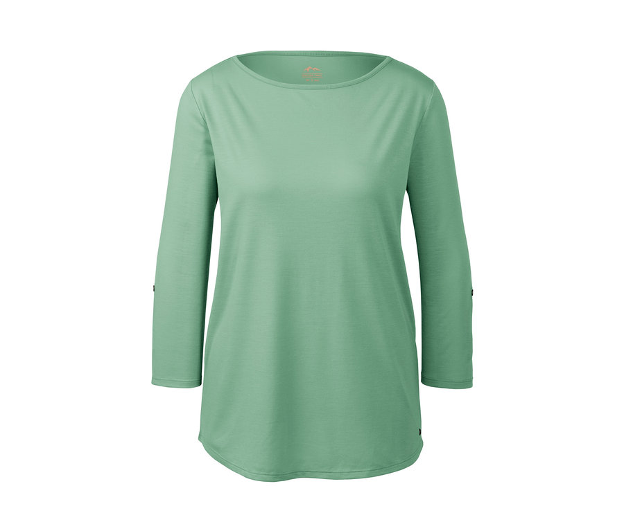 Funkční triko s 3/4 rukávy, mátově zelené.