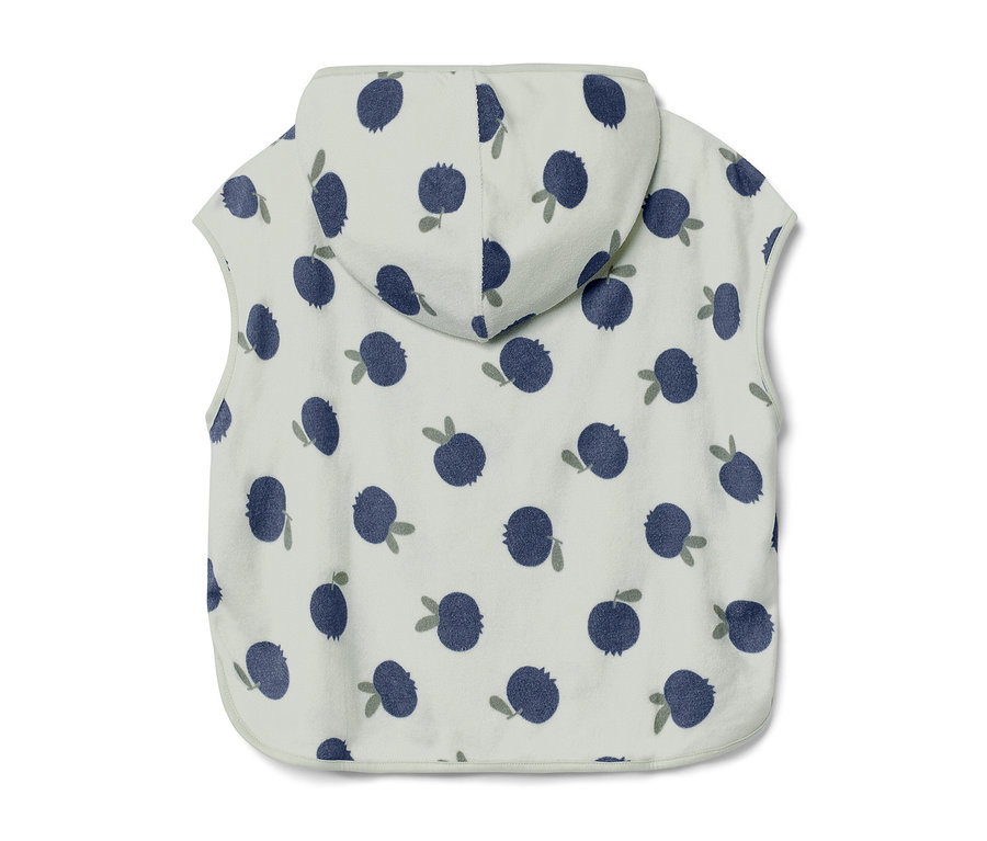 Dětské froté pončo s potiskem borůvek.