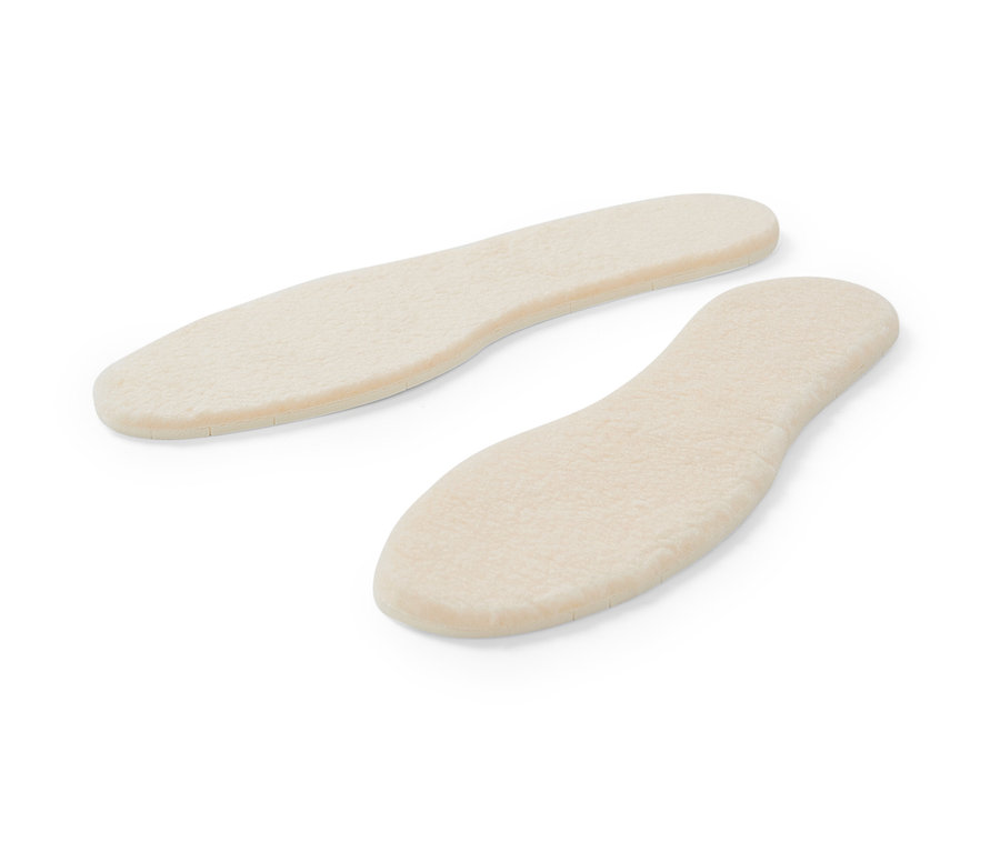 Dvě vložky do bot z jehněčí vlny.