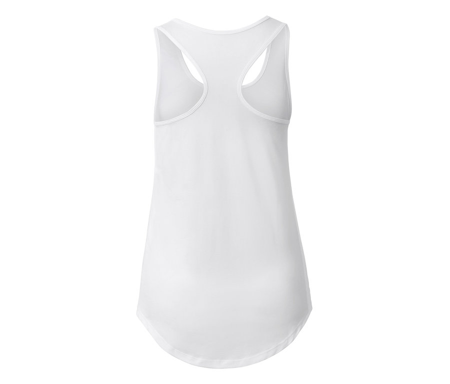 Bílý funkční top s racerback střihem.