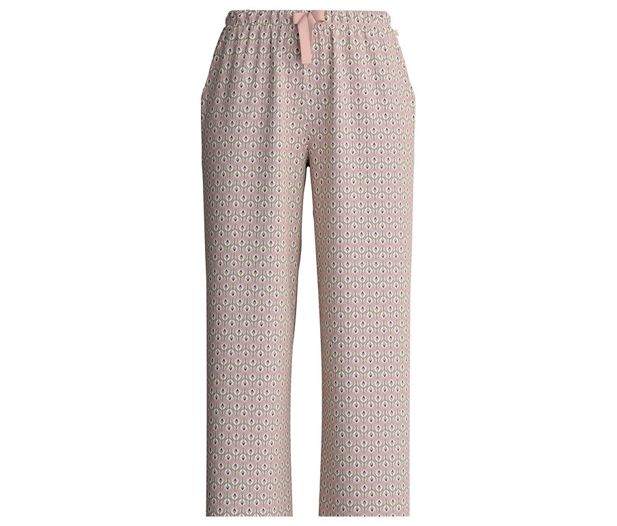 Detail kalhot Calida »Favorites Arts« s růžovou stuhou a vzorem.