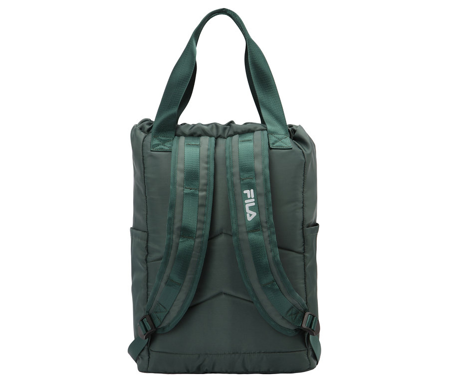 Zelená sportovní taška FILA zezadu.