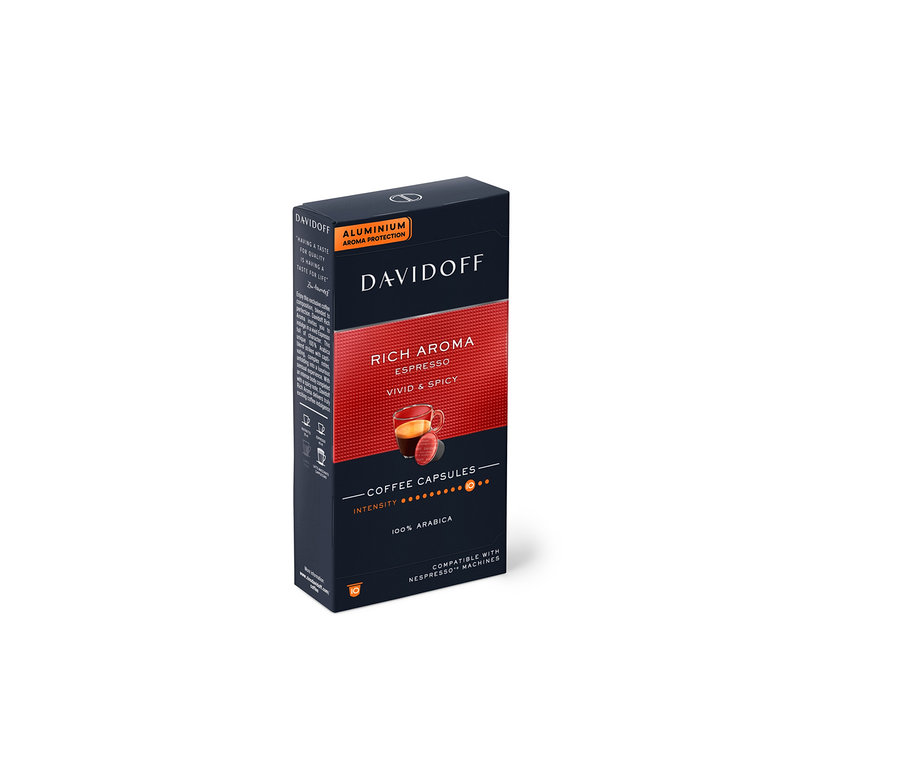 Balení 10 kapslí DAVIDOFF CAFÉ Rich Aroma.