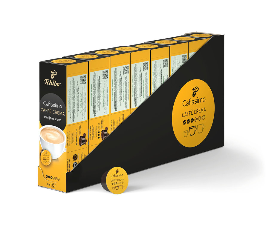 Balení kávových kapslí Cafissimo Caffè Crema mild.