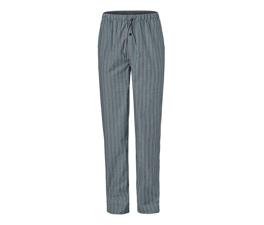 Pruhované pyžamové kalhoty s tkaniny.