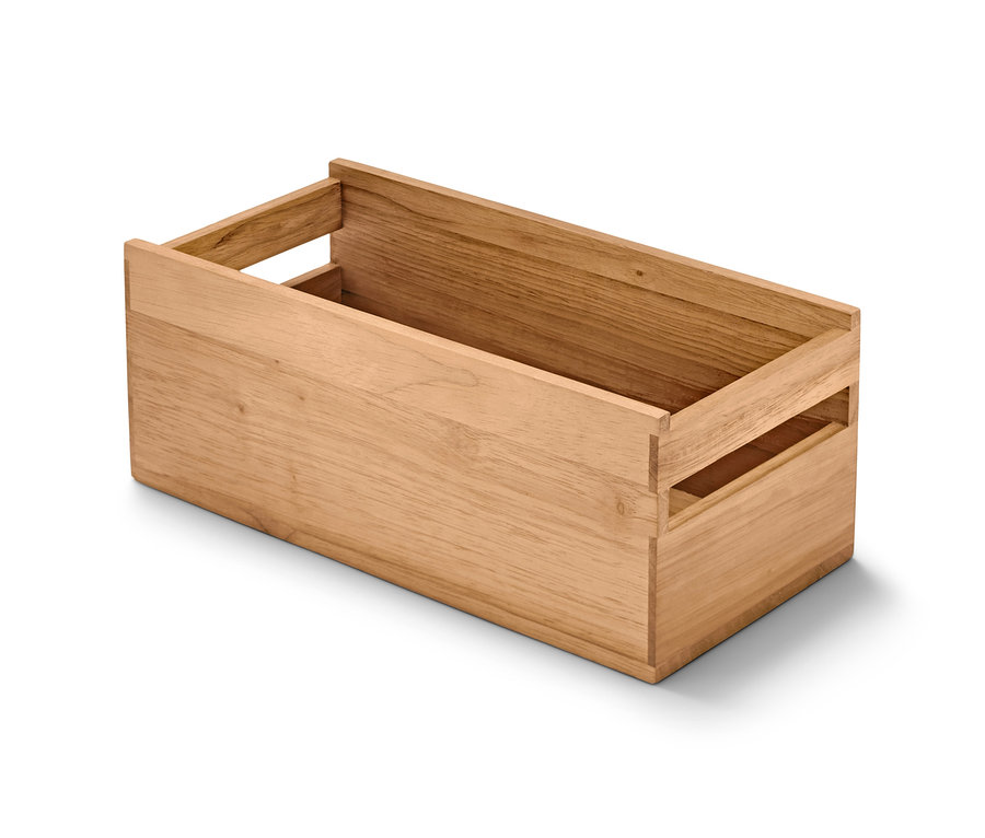 Dřevěný úložný box na kořenky.