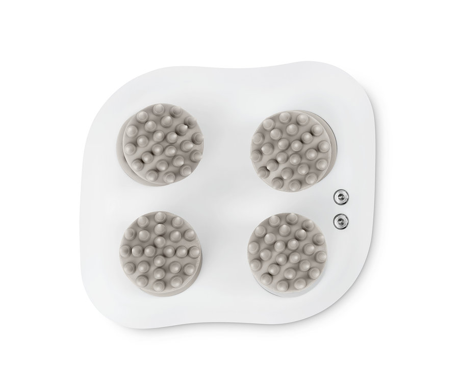 Masážní přístroj s vodotěsnou úpravou a čtyřmi masážními hlavicemi.