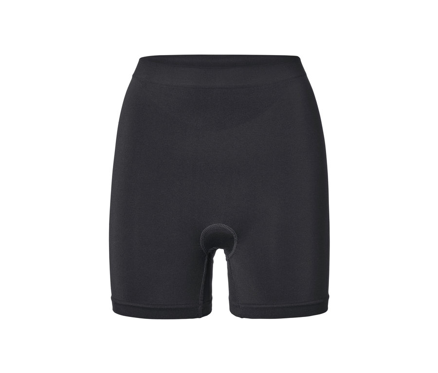 Černé cyklistické spodky na bílém pozadí.